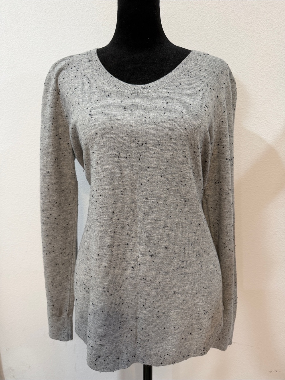 LOFT Charcoal Speckled Knit Top